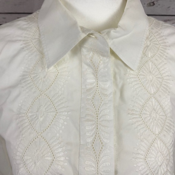 Chloe White Embroidered Button Down